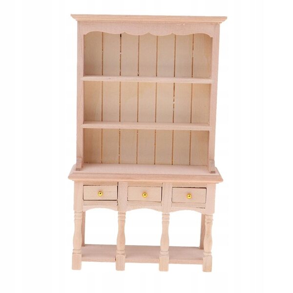 Miniatura Libreria in Legno 1:12 per Casa delle Bambole - Da Dipingere e Decorare