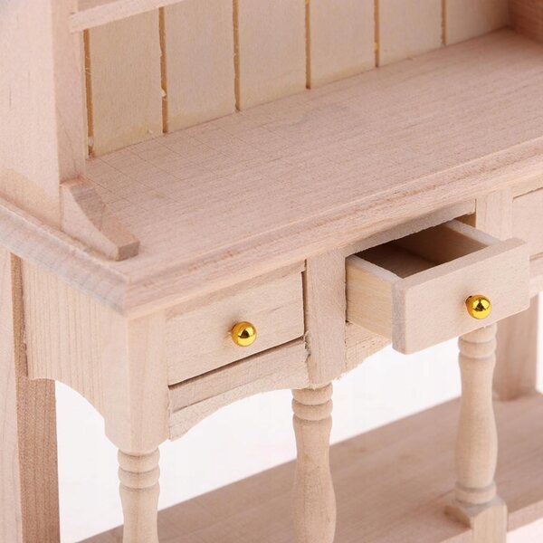 Miniatura Libreria in Legno 1:12 per Casa delle Bambole - Da Dipingere e Decorare