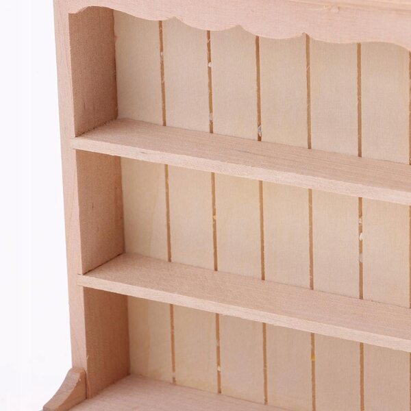 Miniatura Libreria in Legno 1:12 per Casa delle Bambole - Da Dipingere e Decorare