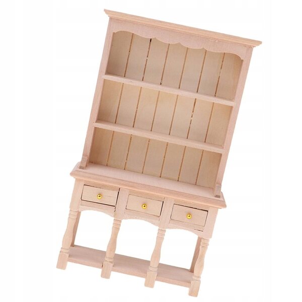 Miniatura Libreria in Legno 1:12 per Casa delle Bambole - Da Dipingere e Decorare