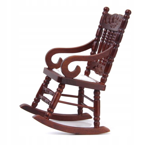 Miniatura Fotel Bujany in Legno e Lina per Dollhouse Scala 1:12