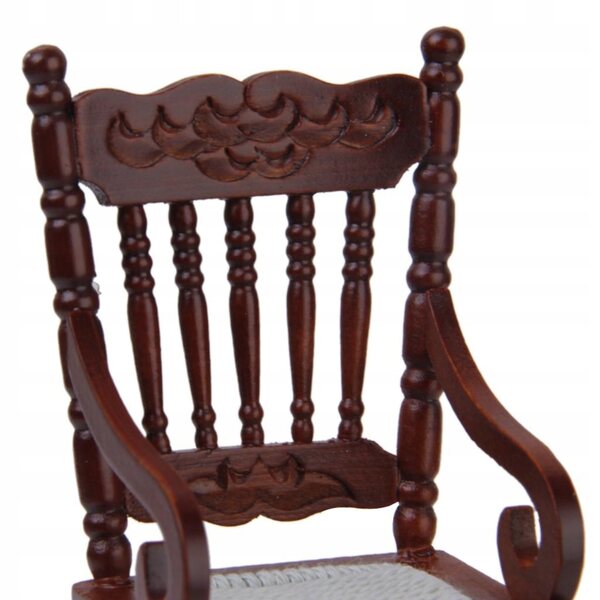 Miniatura Fotel Bujany in Legno e Lina per Dollhouse Scala 1:12