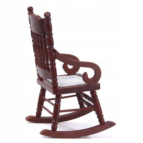 Miniatura Fotel Bujany in Legno e Lina per Dollhouse Scala 1:12
