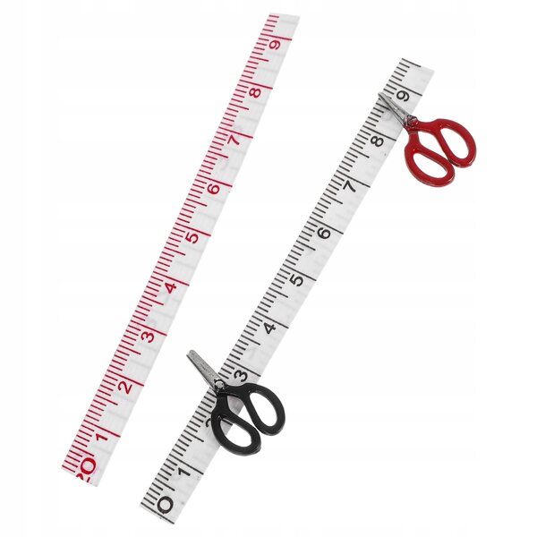 Buntes und realistisches Mini-Scheren- und Lineal-Set für Puppenhausdekorationen