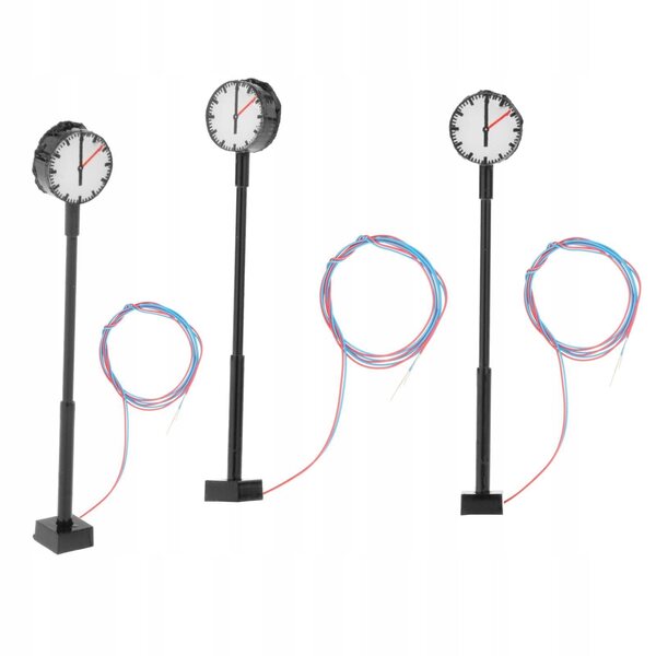 1:87 LED-Modelleisenbahnlampen mit Bahnsteighöhe 6 cm – Set mit 3 Stück