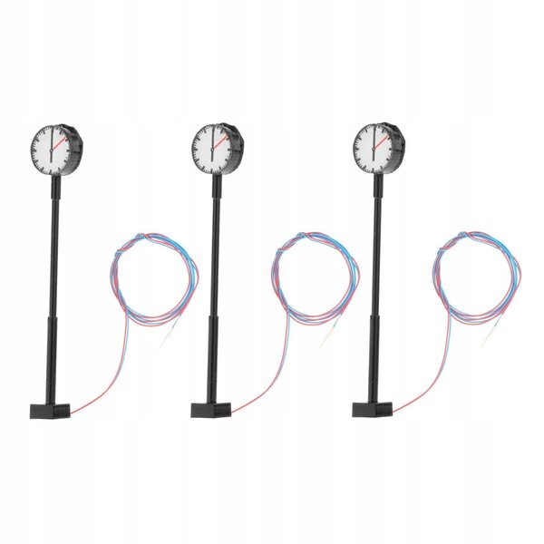 1:87 LED-Modelleisenbahnlampen mit Bahnsteighöhe 6 cm – Set mit 3 Stück