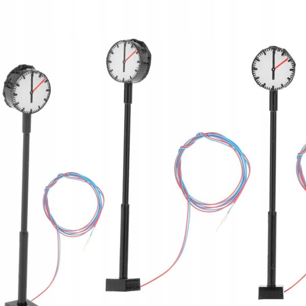 1:87 LED-Modelleisenbahnlampen mit Bahnsteighöhe 6 cm – Set mit 3 Stück