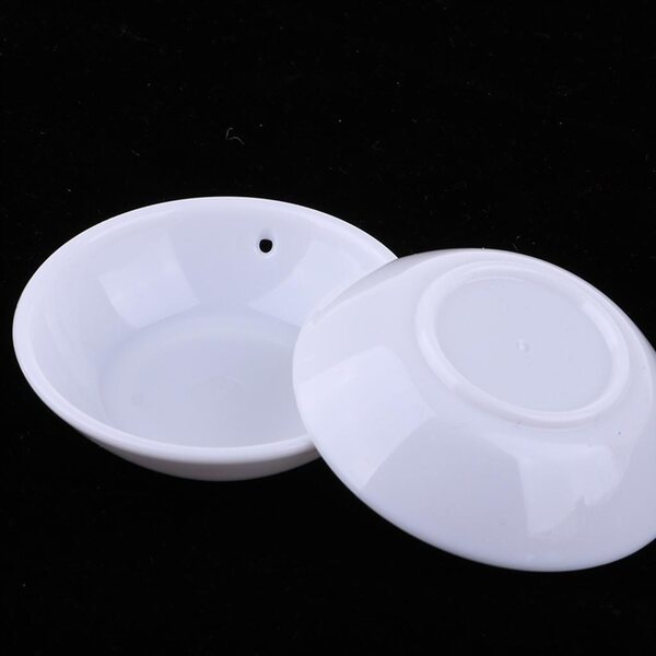 Set da 10 ciotole in miniatura 1/3 per casa delle bambole in plastica bianca