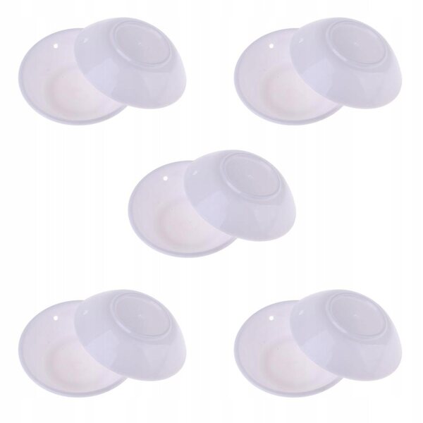 Set da 10 ciotole in miniatura 1/3 per casa delle bambole in plastica bianca