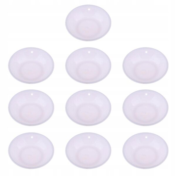 Set da 10 ciotole in miniatura 1/3 per casa delle bambole in plastica bianca