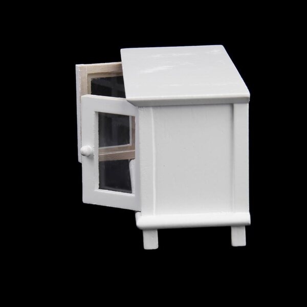 Miniatuur witte houten tv-kast 1:12 voor poppenhuis