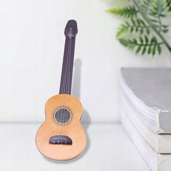 Mini drewniany instrument muzyczny Pokój dla lalek Sceneria Artykuły domowe Życie Gitara