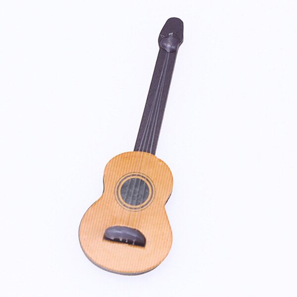 Mini drewniany instrument muzyczny Pokój dla lalek Sceneria Artykuły domowe Życie Gitara