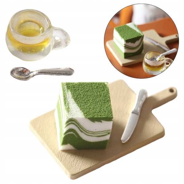 Miniatures de bonbons et de thé vert pour maisons de poupées à l'échelle 1:12, ensemble de 5 pièces