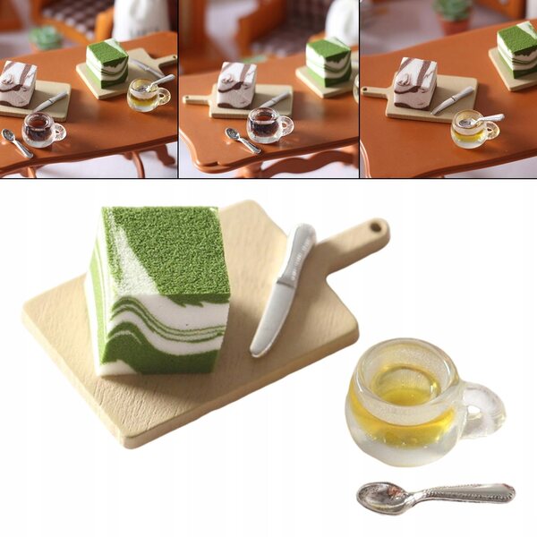Miniatures de bonbons et de thé vert pour maisons de poupées à l'échelle 1:12, ensemble de 5 pièces