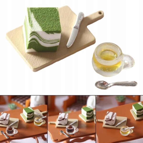 Miniatures de bonbons et de thé vert pour maisons de poupées à l'échelle 1:12, ensemble de 5 pièces