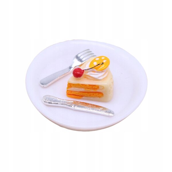 Küchenzubehör-Set für Puppenhaus-Miniatur mit Zitronenkuchen
