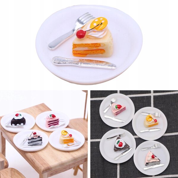 Küchenzubehör-Set für Puppenhaus-Miniatur mit Zitronenkuchen