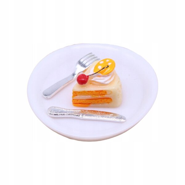 Küchenzubehör-Set für Puppenhaus-Miniatur mit Zitronenkuchen