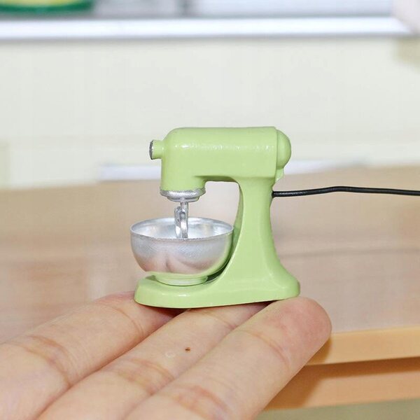 Mikser Moderne Küchenminiatur im Maßstab 1:12 für Puppenhaus, Grün