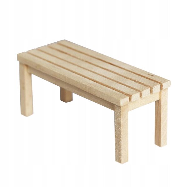 Miniatur-Holzbank für Puppenhaus 1:12, dekoratives Accessoire