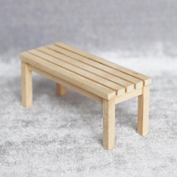 Miniatura panca in legno per casa delle bambole 1:12, accessorio decorativo