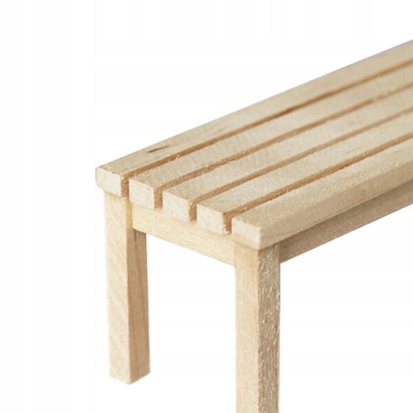 Miniatura panca in legno per casa delle bambole 1:12, accessorio decorativo
