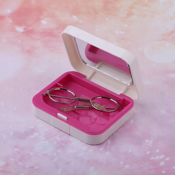 Lunettes rétro hippie 1/3 BJD pour poupées avec étui en métal argenté