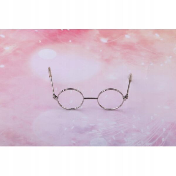 Lunettes rétro hippie 1/3 BJD pour poupées avec étui en métal argenté