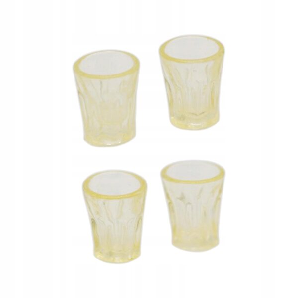 Set 4 bicchieri miniatura 1:12 per casa delle bambole, accessori cucina in vetro