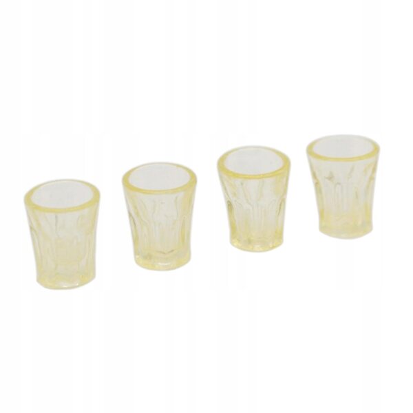 Set 4 bicchieri miniatura 1:12 per casa delle bambole, accessori cucina in vetro