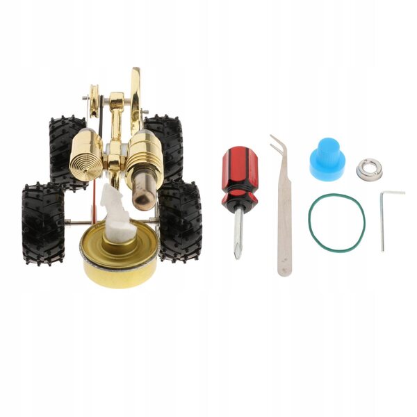 Stirling Engine Образователна метална играчка с LED лампа и аксесоари