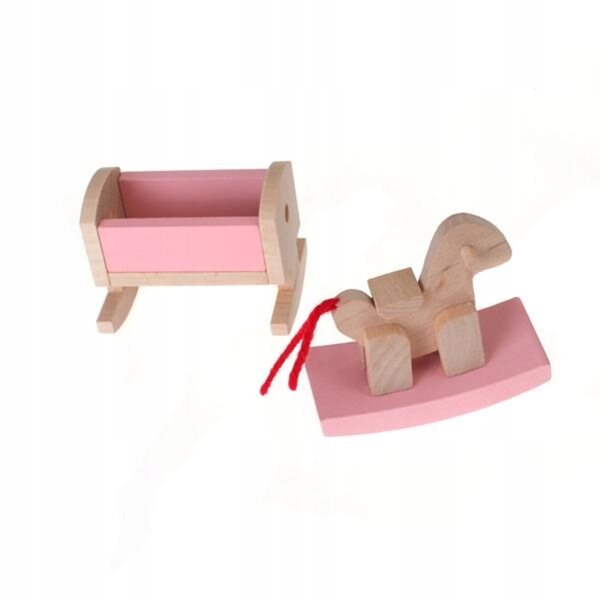 1:12 Holzmöbelset für Puppenhaus mit Etagenbett und Zubehör