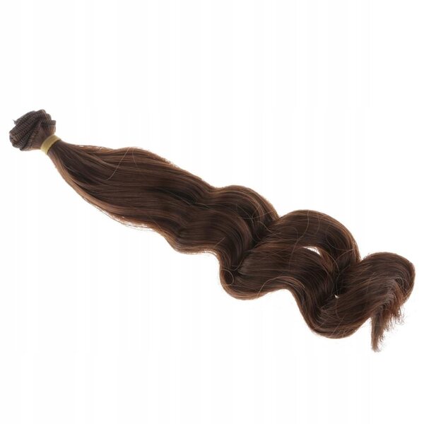 Peruca DIY langes lockiges Haar 25x100 cm für braune BJD-Puppen
