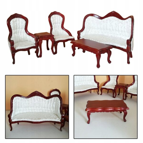 Mini set mobili per salotto in legno per casa delle bambole scala 1:12