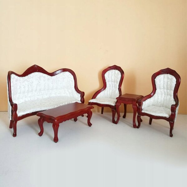 Mini set mobili per salotto in legno per casa delle bambole scala 1:12