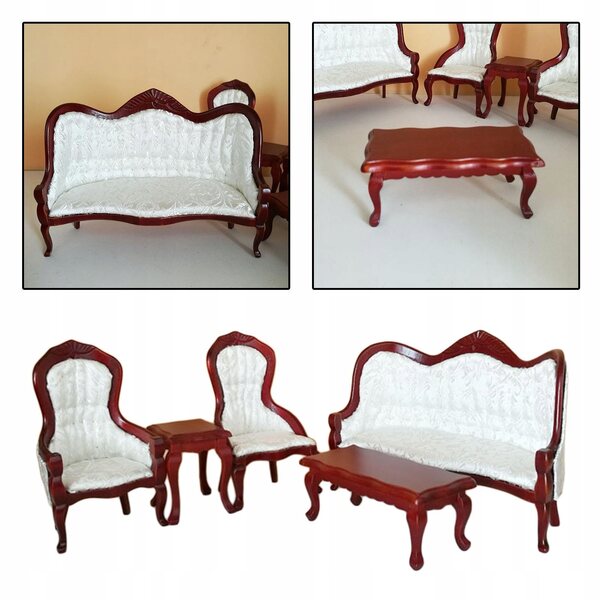 Mini set mobili per salotto in legno per casa delle bambole scala 1:12
