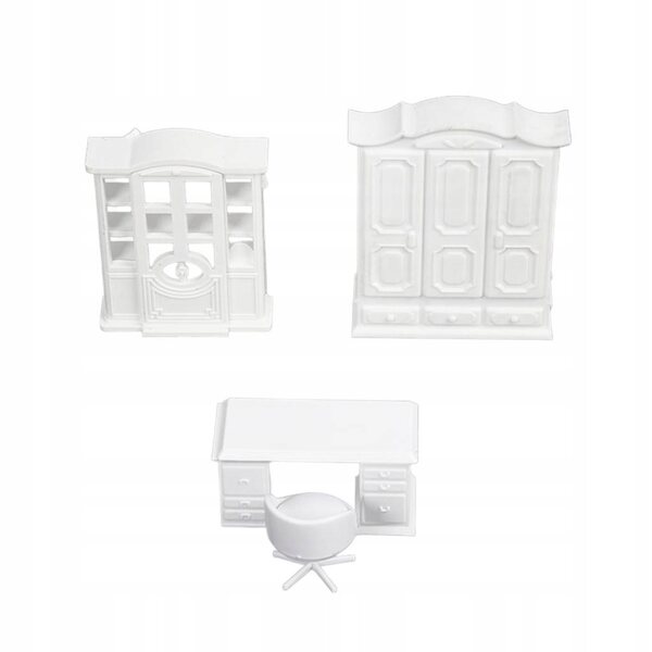 1:25 Miniatur-Möbelset für weißen Kunststoffschrank für Puppenhäuser