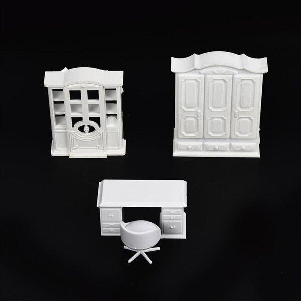 1:25 Miniatur-Möbelset für weißen Kunststoffschrank für Puppenhäuser