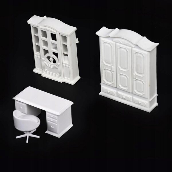 1:25 Miniatur-Möbelset für weißen Kunststoffschrank für Puppenhäuser