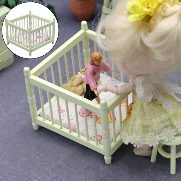 Dollhouse 1:12 Migliori Mobili in Legno per Bambole - Letto Bambini Bianco