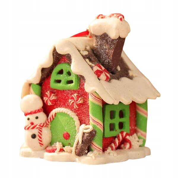 Decorazione Natalizia Casa LED in Resina - Miniatura Festiva 7,3x8,1x6,2 cm