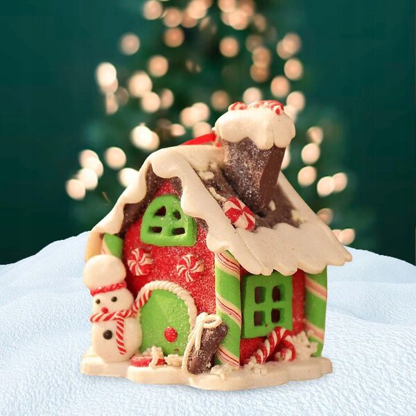 Decorazione Natalizia Casa LED in Resina - Miniatura Festiva 7,3x8,1x6,2 cm