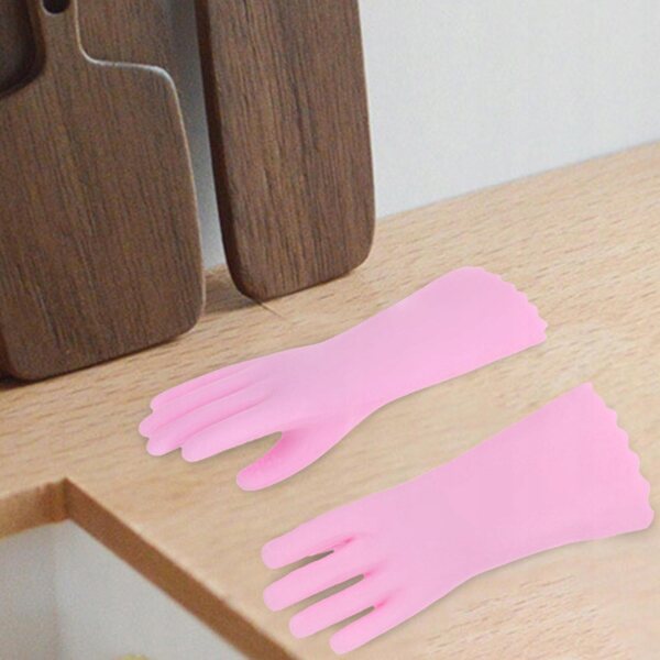 1:12 Puppenhaus Miniatur Handschuhe Rosa – DIY Deko Accessoire