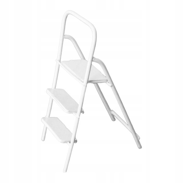 Mini Drabina in Metallo 1:12 con 3 Gradini e Pedale Larga per Dollhouse