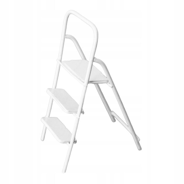 Mini Drabina in Metallo 1:12 con 3 Gradini e Pedale Larga per Dollhouse