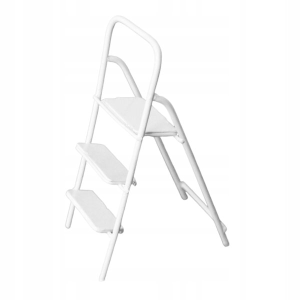 Mini Drabina in Metallo 1:12 con 3 Gradini e Pedale Larga per Dollhouse