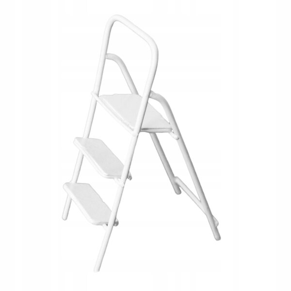 Mini Drabina in Metallo 1:12 con 3 Gradini e Pedale Larga per Dollhouse