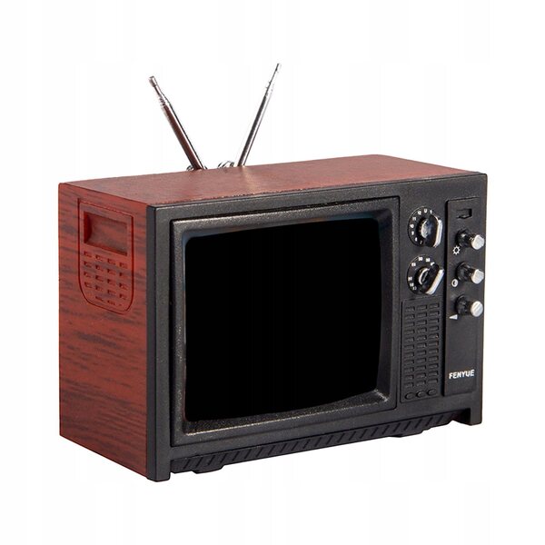 Modello Mini TV in Legno Rosso per Casa delle Bambole 1:12 - Mobili Salotto