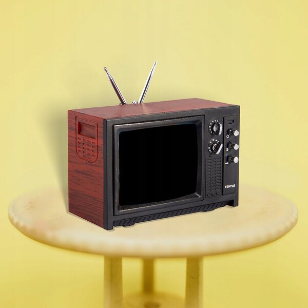 Modello Mini TV in Legno Rosso per Casa delle Bambole 1:12 - Mobili Salotto